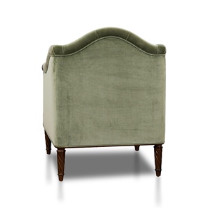 Fauteuil rembourré de style français antique, classique, en bois de noyer sculpté, en velours, pour hôtel et maison 0304434 - Product Image 4