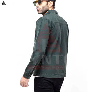 Veste en jean noire pour homme, très confortable, de qualité économique, prix de gros. - Product Image 2