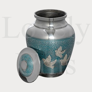 Urne funéraire colombine paisible pour adulte, taille moyenne, récipient commémoratif pour cendres, design décoratif oiseau - Product Image 2