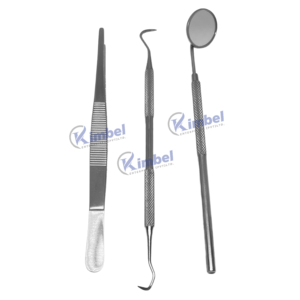 Kit d'instruments d'examen dentaire et d'hygiène buccale professionnels de qualité supérieure, non magnétiques, avec manche creux - Product Image 3