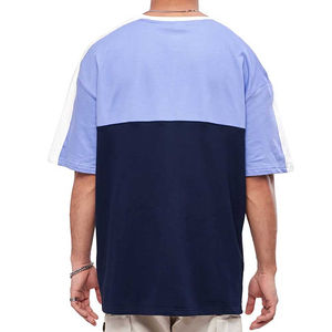 T-shirts surdimensionnés personnalisés pour hommes 100 % coton, style streetwear à épaules tombantes, grandes tailles, grammage lourd, logo frontal, respectueux de l'environnement - Product Image 3