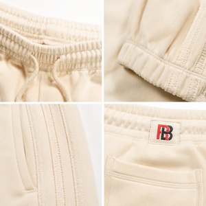 <b>Men's</b> Beige Cotton Sweatpants <b>Elastic</b> Waist Letter Logo Casual Joggers Autumn Wear Custom Logo Trendy Baggy <b>Mens</b> <b>Trouser</b> - Product Image 4