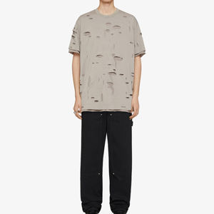 Nouveau T-shirt Homme en Coton 100% Effet Vieilli de Marque, Coupe Ample, Imprimé Couleur Unie, Respirant, Meilleur Design, T-shirt Oversize pour Homme - Product Image 3