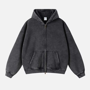 Sweat-shirt à capuche surdimensionné pour homme, couleur unie, en coton French Terry, décontracté, pour l'automne - Product Image 5