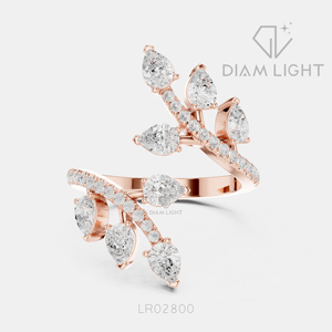 Bague de fiançailles et de mariage pour femme, cadeau de bijoux, certifiée IGI, ensemble de bagues en diamant de laboratoire taille poire 1,80 carat, or blanc 14 carats - Product Image 3