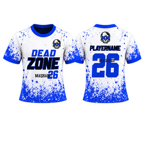 Conjunto de Jersey y Pantalones Cortos Sublimados Blancos y Azules para Hombre, Marca Dead Zone Rugby Kit, Transpirable, 100% Poliéster, Cuello Redondo, Manga Corta, Corte Regular - Product Image 5