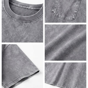 Camiseta al por mayor con lavado ácido, 200g, oversize, 100% algodón, estilo casual para el día a día, streetwear para hombre, camiseta con lavado ácido a la moda - Product Image 5