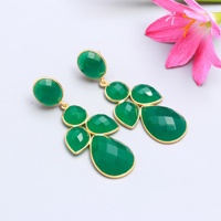 Collier tendance pour femme, cadeau de mariage, en onyx vert naturel fin, massif, en argent sterling 925, fait main, plaqué or