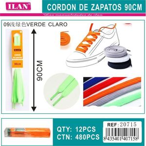 Laccio per Scarpe Ilan 90 Cm Verde Chiaro per Sneakers - Product Image 3