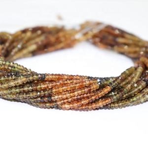 Petro Tourmaline Faceted Rondelle Shaded <b>Stone</b> <b>Beads</b> 3.5 MM 14-Inch Strands Beaded Faceted - Product Image 1