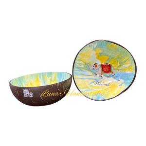 Bol en noix de coco de qualité supérieure Laque multicolore unique Vente en gros directe du vendeur vietnamien Produit d'exportation - Product Image 5