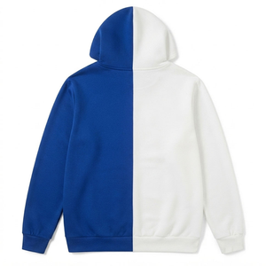 Sweat à capuche unisexe en molleton chenille blanc et bleu personnalisé pour sororité grecque, avec logo brodé sur le devant, manches raglan, coupe classique, vêtement d'hiver - Product Image 2
