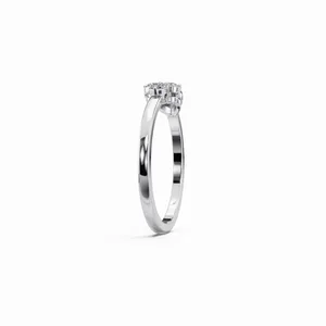 Bague élégante en diamant, design rond et en forme de poire, avec 4 pierres, pour femmes, provenant d'un fournisseur indien. - Product Image 3