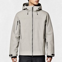 Veste de ski imperméable, coupe-vent et respirante pour homme, avec capuche, coque rigide, épaisse, pour l'hiver, vêtements d'extérieur avec logo sur le devant