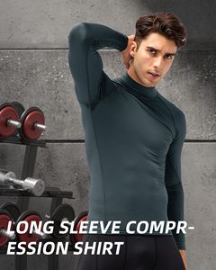 Men MMA Rash Guard Compression Shirt Turtle Neck <b>Long</b> <b>Sleeve</b> Athletic <b>Base</b> <b>Layer</b> Rash Guard For Gym Training Running Cycling Top - Product Image 4