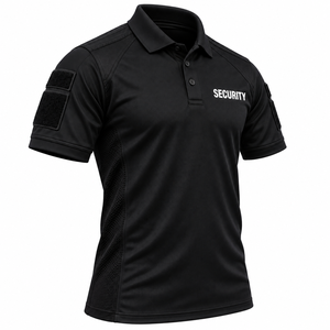 Polo de sécurité pour hommes en gros, à manches courtes, respirant, uniforme de travail, chemise personnalisée pour agents de sécurité masculins - Product Image 3