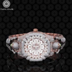 Charm_Jewells Luxury Stainless Steel Bracelet 20mm Irregular Case <b>Diamond</b> Paved Analog Quartz <b>Watch</b> Women Fashion Jewelry - Product Image 6