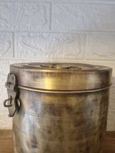 Modern Brass Bread Bin with Buckle Lid <b>Stackable</b> & Moisture-Proof Portable Food <b>Storage</b> <b>Container</b> for Wedding Kitchen Use - Product Image 3