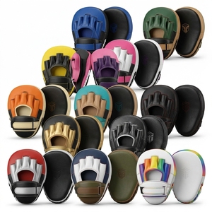 Guantes de Boxeo de Cuero Personalizados para Hombre y Mujer, Almohadillas de Entrenamiento con Absorción de Impactos, Objetivo Curvo para Golpear, Entrenamiento de MMA y Muay Thai - Product Image 1