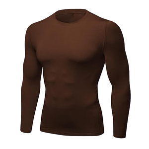 <b>Men's</b> Long Sleeve Rash Guard <b>Compression</b> <b>Shirt</b> White Green Black Quick Dry Polyester Sportswear Top - Product Image 3