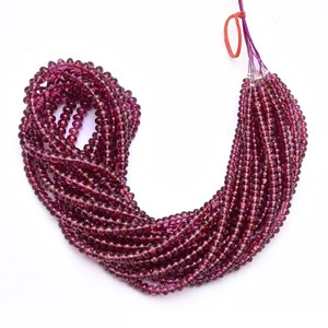 Perles de grenat rhodolite AAA 4mm-6mm, lisses, en forme de rondelle, de taille graduée, grenat violet naturel, pierres semi-précieuses en vrac pour la fabrication de bijoux - Product Image 2