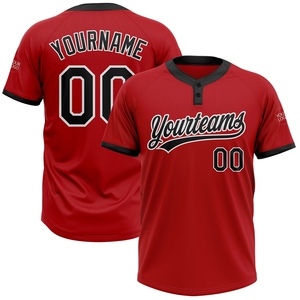 Wholesale Direct Industry Best Selling Custom Navy City -Crimson Two-<b>Button</b> Unisex Softball Jersey - Product Image 3