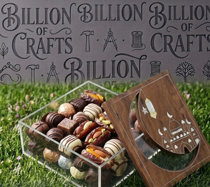 Caja de Regalo Rectangular de Madera Grabada Personalizada para Dulces de Ramadán, para Chocolate, Mithai, Dátiles y Frutos Secos Surtidos - Product Image 5