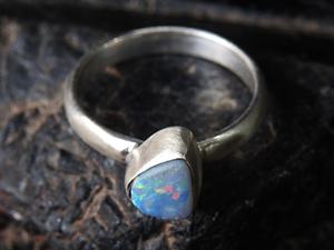 Australian Doublet Opal Sterling Silver Classic Ring Matte Polish Multi Fire Handmade Stone Jewelry for Women <b>Wedding</b> Gift for - Product Image 5