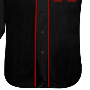 Black Red Baseball Jersey for Men Button Down Team Uniform Breathable Lightweight <b>Athletic</b> Tournament Sports Apparel Shirt - Product Image 6