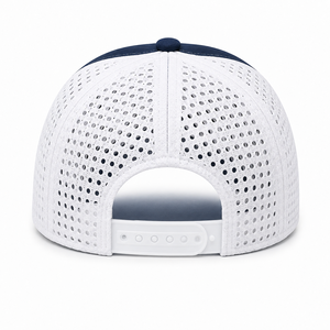 Unisex <b>Navy</b> Mesh Back <b>Cap</b> with White Side Panels, Adjustable Casual Sports Hat for Outdoor Use - Product Image 3