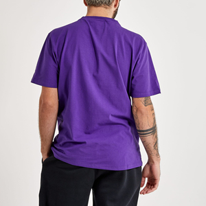 T-shirt violet à manches courtes pour homme avec motif cœur flamme en strass, col rond, coupe décontractée, en jersey de coton, personnalisable, ample - Product Image 2