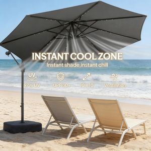 Ombrellone da Giardino in Acciaio Inossidabile con Copertura in Poliestere 2,5m/3m per Cortile, Ristorante, Spiaggia, Parco, Piscina - Product Image 5