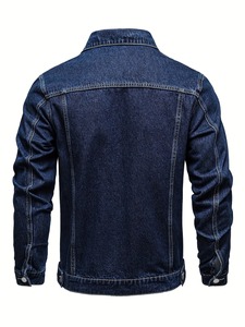 Men's Vintage Patchwork Button Denim <b>Jacket</b> Acid Wash Retro Style Formal Casual Streetwear Winter Turn-down Collar Button Front - Product Image 2