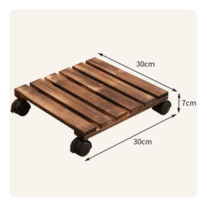Soporte Rodante de Madera para Plantas con Ruedas, Carrito para Macetas, Soporte para Macetas de Madera Natural con Base para Balcón y Decoración del Hogar - Product Image 3