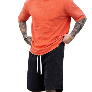 Men 2 Piece Set Manufacturer 220 GSM Cotton T Shirt Cargo Shorts Set Oversized Summer Casual OEM Custom Logo <b>Bulk</b> - Product Image 1