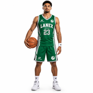 Ensemble de maillots et shorts d'équipe de basketball personnalisés, vêtements de sport en gros, tissu respirant à séchage rapide, impression par sublimation intégrale - Product Image 2