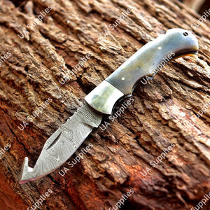 Couteaux de poche tactiques pliants faits main en acier Damas à pointe tombante, personnalisables ODM OEM, longueur totale de 7,5 pouces - Product Image 2