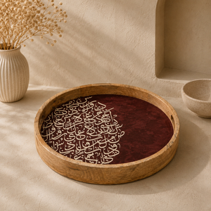 Plateau de service en bois de manguier d'inspiration patrimoniale, mettant en valeur l'élégance culturelle et l'artisanat contemporain - Product Image 1