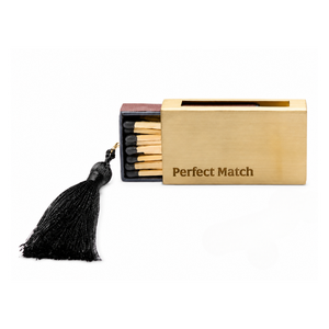 Luxury Brass Matchbox Holder with Tassel Decorative Match Storage Case <b>Refillable</b> Sliding Match Box Cover Home Decor Accessory - Product Image 1