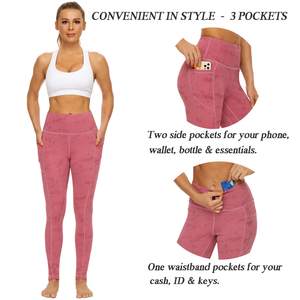 Pantalones de Yoga de Cintura Alta, Suaves y de Alta Calidad, con Bolsillo, Estilo Tie-Dye, Ropa Deportiva para Fitness y Yoga - Product Image 3