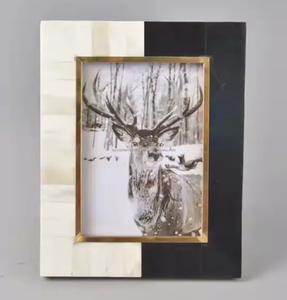 กรอบรูปฝังกระดูกที่ทันสมัยสำหรับตกแต่งโต๊ะกรอบรูปแกะสลักด้วยมือพร้อมแถบสีขาว - Product Image 6