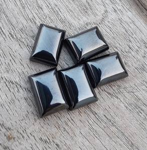 Hématite naturelle, forme rectangulaire, cabochon à dos plat, pierre précieuse calibrée pour bijoux - Product Image 3