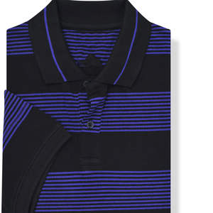 Camiseta Polo Negra y Morada para Hombre, Diseño de Rayas Horizontales, Transpirable, de Algodón, Informal, de Manga Corta, para Golf, Tenis, Verano - Product Image 4