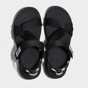 Sandales SHONDO sportives décontractées à bout ouvert avec fermeture auto-agrippante, semelle intermédiaire en EVA, design élégant contrastant noir et blanc - Product Image 4