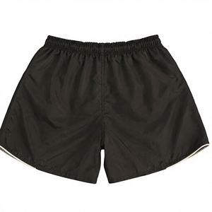 Spirit & Soul Pantalones cortos negros con bordado floral para hombre, cintura media, con cordón, informales, de secado rápido - Product Image 5