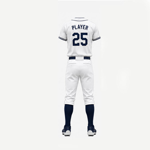 Conjunto de Uniforme de Béisbol EKIN IMPEX Blanco y Azul Marino 25, Impresión Serigrafiada, Transpirable, Corte Regular, Jersey y Pantalones para Hombre, Todas las Temporadas - Product Image 4