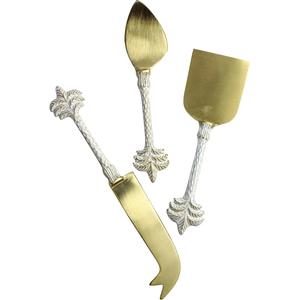 Ensemble de couteaux à fromage et à dessert en laiton, design poisson, couverts chics pour un service élégant sur plateau de charcuterie, ensemble de couverts à fromage élégants - Product Image 4
