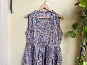 Vestido de Algodón Indio Estampado a Mano 2026, Superventas, 100% Bordado Floral, Túnica Informal, Vestido Largo a Precio de Fábrica - Product Image 4