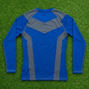 เสื้อคอมเพรสชั่นแขนสั้นผู้ชาย สีน้ำเงินเทา ดีไซน์แผงแบบสปอร์ต สำหรับออกกำลังกาย ฟิตเนส วิ่ง ชุดกีฬา เสื้อเบสเลเยอร์เพิ่มประสิทธิภาพ - Product Image 6