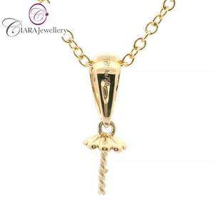 Colgante Clásico Sencillo de Oro Blanco Sólido de 18K AU750 con Perla de Corte Brillante Redondo de 0.05ct G/VS en Forma de Gota - Product Image 6